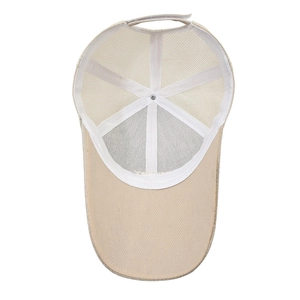 Inside view of men's mesh baseball cap with breathable vents and reinforced structure