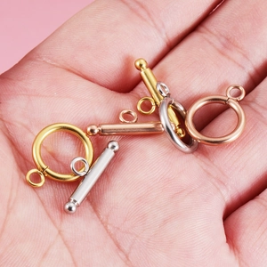 Chiusure a scatto OT in acciaio inossidabile lucido oro argento e oro rosa per gioielli fai da te