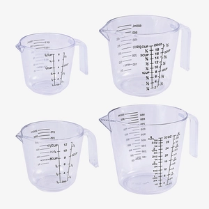 Graduated Plastic Measuring Jug With Handle And Spout Transparent Kitchen Baking Tool Multiple Measurement Scales Clear