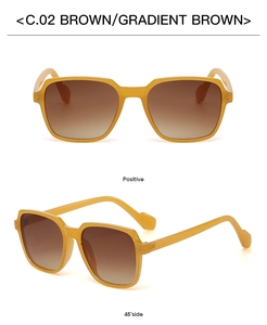 Detailed front and 45-degree angle views of oversized yellow frame sunglasses