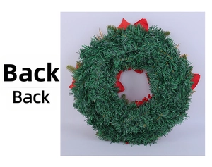 Detail view of the Christmas wreath back structure showing pine needles and sturdy frame