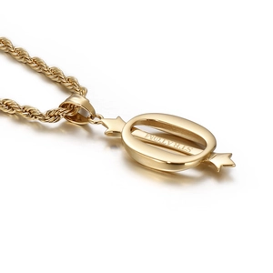 Collier chaîne torsadée en acier doré avec pendentif unique en forme de bonbon STRATOM