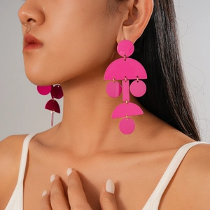Orecchini Pendenti Geometrici Esagerati Con Perno In Argento Grandi Gioielli Statement Da Donna