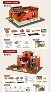 Detailed DIY mini building set kit showing realistic miniature bricks and assembly tools