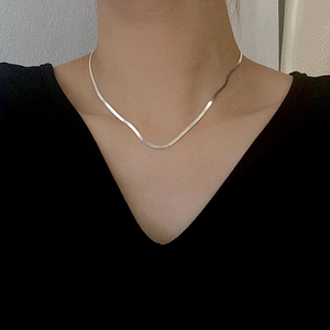 Collana A Catena Di Serpente Piatta In Acciaio Inossidabile Girocollo Minimalista Semplice Per Uomo Donna Unisex