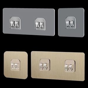 Adhesive wall hooks in gold and silver finish with single and double prong options
