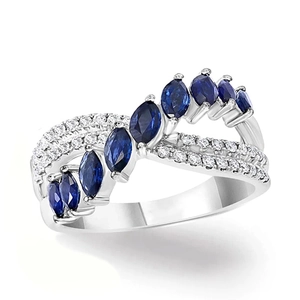 Marquise Cut Zircon Ring For Women Copper Bypass Cross Over Pavé Setting Elegant Fashion Jewelry