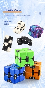 Macro view of infinite cubes in multiple colors for stress relief and puzzle play