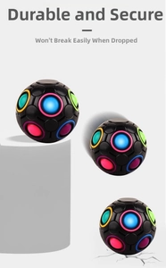 Detailed view of the 12-hole rainbow magic puzzle ball with a durable anti-drop structure