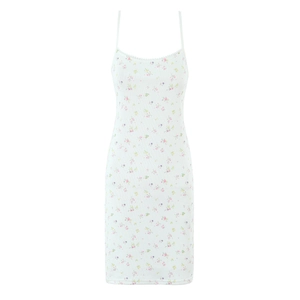 Robe moulante en tricot à fleurs avec bretelles fines et motif floral rose doux