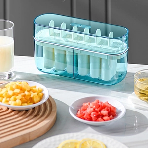 Household Popsicle Molds PET PP Food Grade Ice Lolly Maker With Lids And Sticks Multi Grid Stackable Reusable