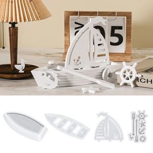 Moule Silicone Voilier Diy Ornement Nautique Resine Platre Decoration Maison Theme Bateau Pirate Elements Marins