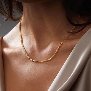 Classic Cuban Chain Necklace Stainless Steel Minimalist Versatile Jewelry For Men And Women Fashionable Curb Link Style