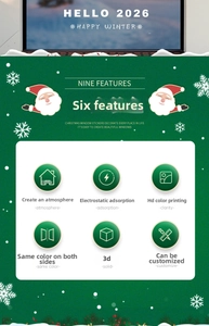 White snowflake window clings showing double-sided HD print with 3D visual effect