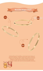 Detail of 18k gold plated stainless steel bangles with zircon inlay and ribbed texture