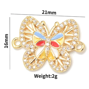 Makroaufnahme Schmetterlingsanhänger mit Maßen 21x16mm und Gewicht 2g Details
