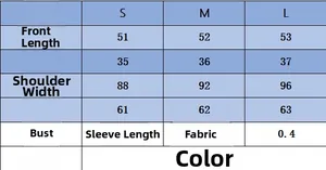 Size chart for women knit cardigan showing S, M, L measurements in polyester fabric