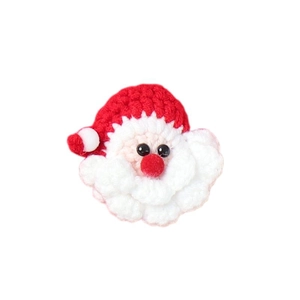Accessoire Père Noël fait main au crochet pour broches et bouquets en fil rouge et blanc