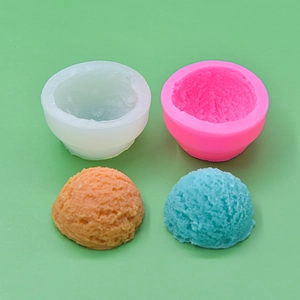 Semicircle ice cream ball silicone mold for DIY baking and handmade soap making