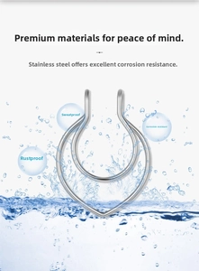 Waterproof stainless steel U-shaped heart nose ring featuring double layered silver design
