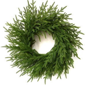 Green cedar pine needle Christmas wreath for festive holiday home wall and table decoration