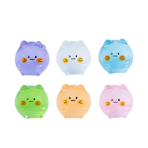 Set of six colorful luminous miniature resin cats for DIY landscape and fish tank decor