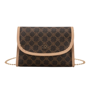 Sac bandoulière vintage classique avec imprimé trèfle et chaîne dorée