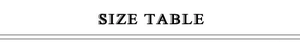 Size table information with clear typography on a clean minimalist white background
