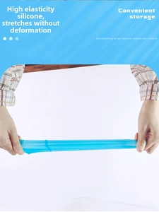 Detail of high-elasticity blue silicone sleeve showing stretchable leak-proof protection