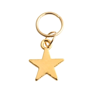 Golden star pendant with metal ring connector for DIY dreadlock hair jewelry accessories