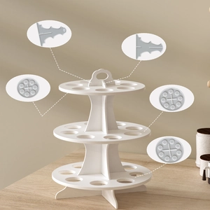 Moule de support à gâteaux à 3 niveaux en résine, présentoir blanc pour bijoux DIY
