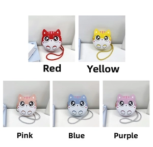 Collage de mini sacs à bandoulière chat mignon en cinq couleurs pour petites filles