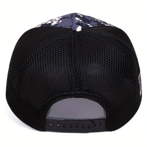 Rear view of tactical camo mesh cap with adjustable snapback and pixel camouflage print