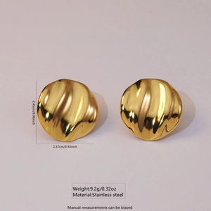 Detailed size and weight specs for gold plated stainless steel crinkle hoop earrings