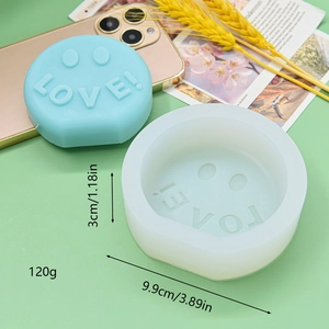 Silicone smiley face and LOVE! slogan candle mold for handmade aromatherapy crafts