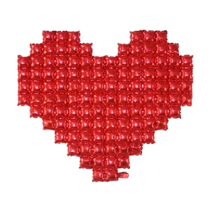 Palloncino in alluminio a cuore pixel rosso per proposte e decorazioni murali