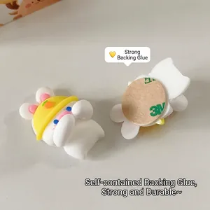 Organizadores de cables animales 3D con adhesivo 3M y lindos diseños de conejos