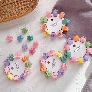 Mini Hair Claw Clips Frosted Plastic Candy Color Small Hairpins Sweet Cute Multi Shapes Accessories For Kids Toddler Girls