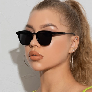 Lunettes De Soleil Rondes Rétro Protection UV400 Monture PC Mode Style De Rue Tendances Pour Hommes Femmes