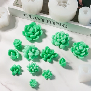 Succulent Plant Vormige Siliconen Mal Voor DIY Kaars Aromatherapie Hars Taart Decoratie Handgemaakte Zeep Creatief
