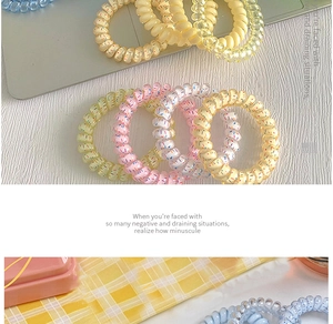Details bunter Spiral-Haargummis in Pastellfarben aus TPU mit hoher Elastizität