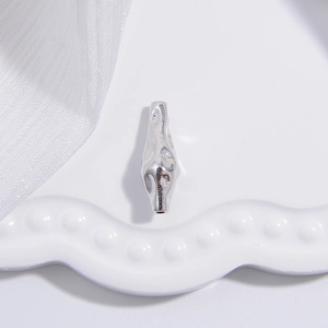 Baroque style S925 silver hammered irregular metal bead for DIY jewelry making