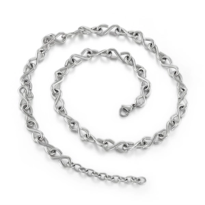 Collier minimaliste en acier inoxydable argenté avec fermoir mousqueton et extension