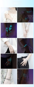 Tatuaggi temporanei luminosi con colore bianco diurno ed effetto fluorescente verde al buio