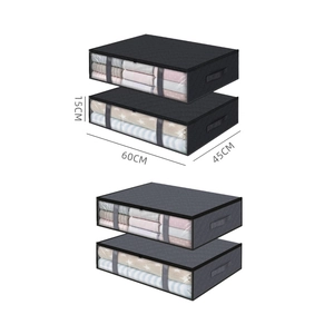 Dark grey underbed storage bag 60x45x15cm with clear window and reinforced handles