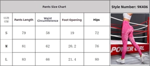 Detailed size guide for pink tie-dye high waisted seamless yoga leggings in CM