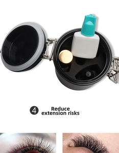 Eyelash glue storage tank with charcoal seal and sponge inserts for adhesive bottles