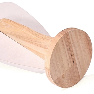 Solid natural wood display stand with round base for watches and jewelry organizers