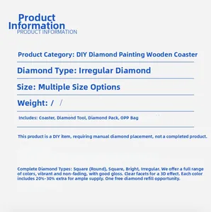 Detailed view of DIY diamond painting coaster kit tools and high-gloss 5D crystal drills