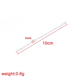 10cm lange silberne Verlängerungskette für DIY-Schmuck mit 3mm Breite und 0,6g Gewicht